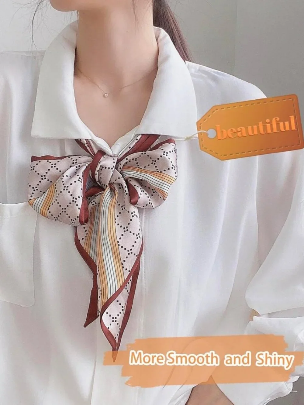 Women's Turmeric Rhombus Edge Elegant Oblique Angle Scarves Bag Scarfs